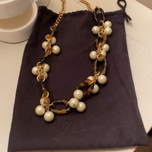 J. Crew tortoise and Pearl necklace